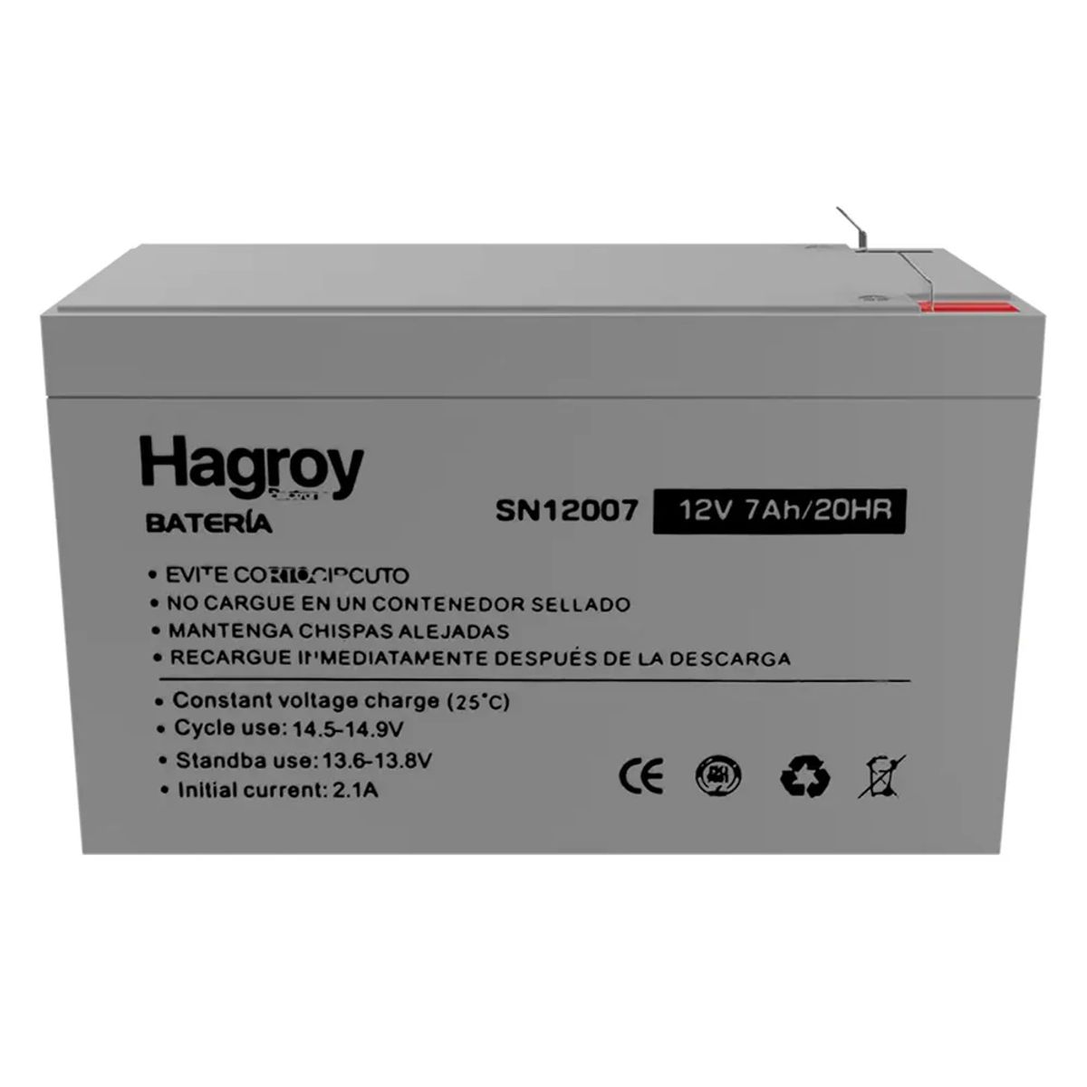 HAGROY - Hagroy Batería De Ácido Plomo Sellado 12v 7 Amp - Ps7-12