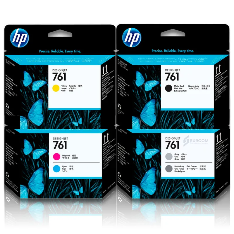 HP - Kit Cabezal HP 761 Amarillo MagentaCya GrayDark Gray Mate Black