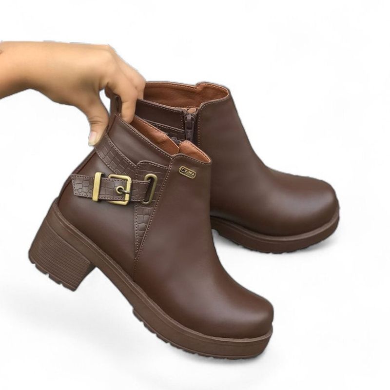 GENERICO - Bota Mujer Yomar Err. Precio Hebilla Y Cremallera Cruzada 2086L-55 Marron