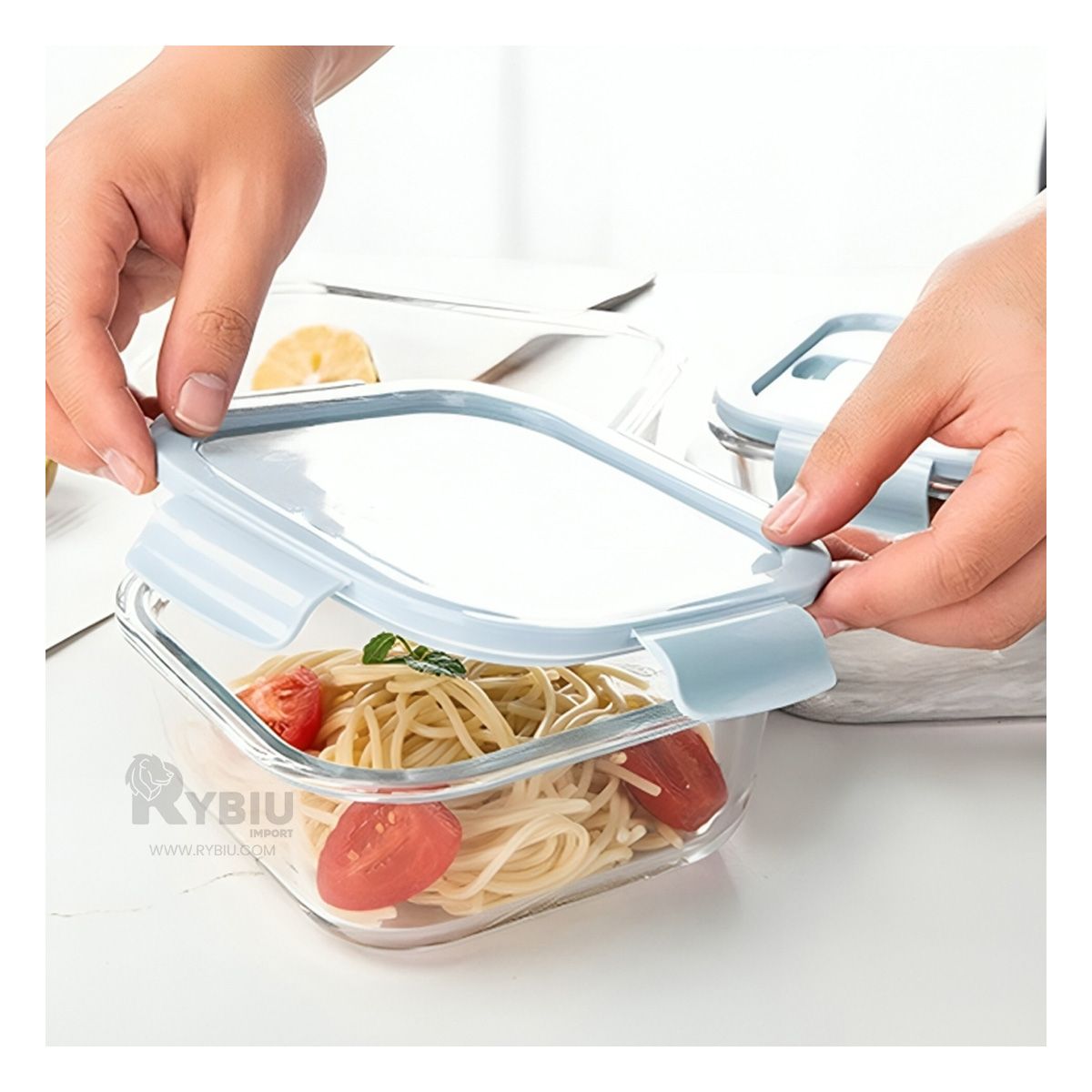 GENERICO - Contenedor para Comida Celeste 410ml Y+Post-it Adhesivos