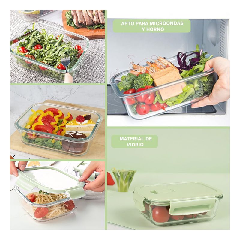 GENERICO - Contenedor Bonito en Verde 410ml Y+Ligas de Regalo