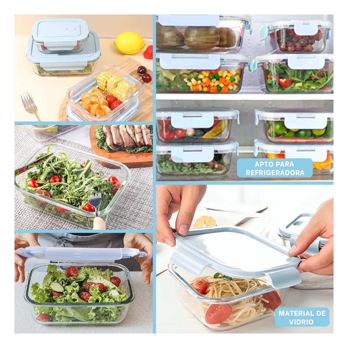 GENERICO - Taper Individual de Comida Celeste 410ml Y+Regalo Agendita