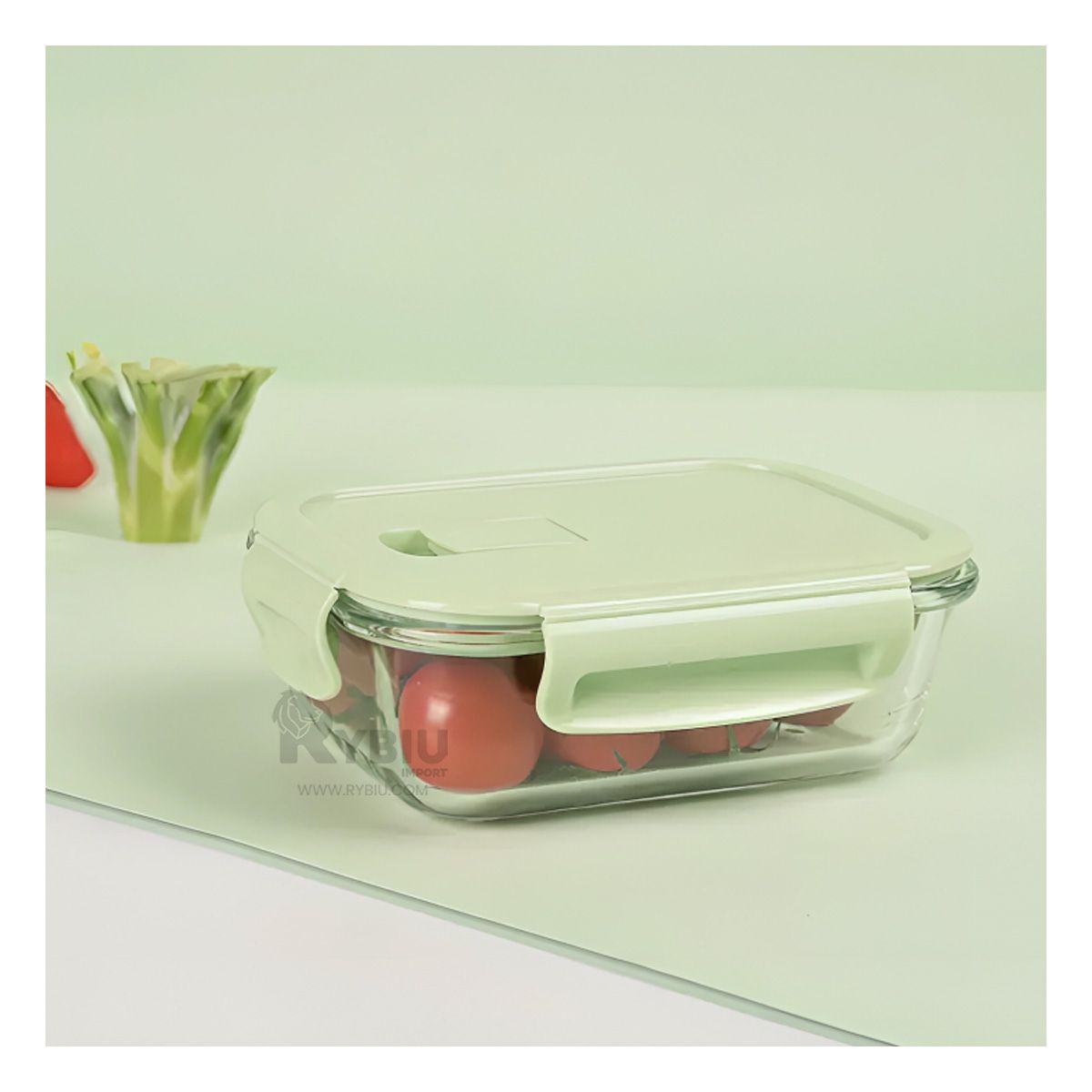 GENERICO - Contenedor para Comida Verde 410ml Y+Post-it Adhesivos