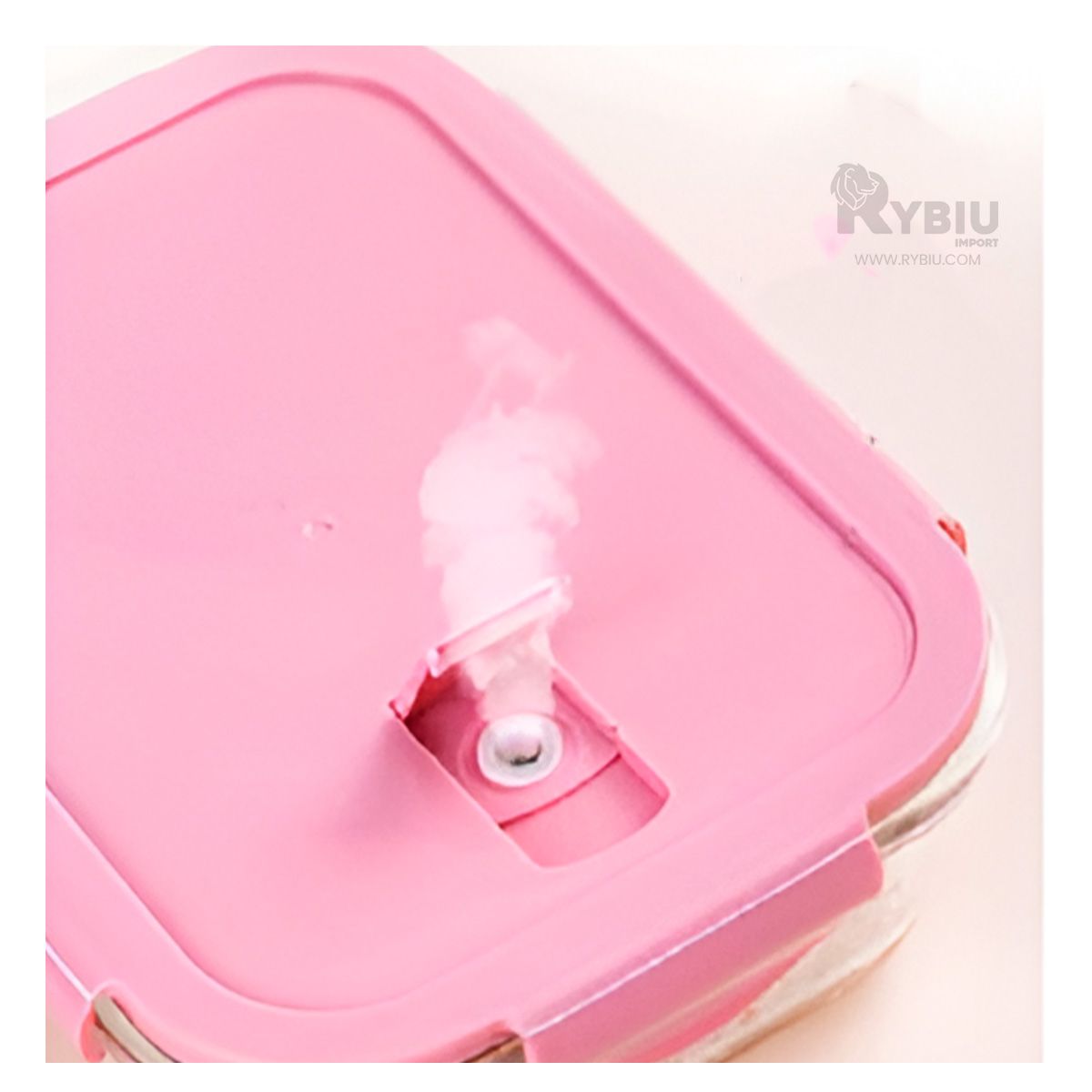 GENERICO - Contenedor para Comida Rosado 1040ml Y+Post-it Adhesivos