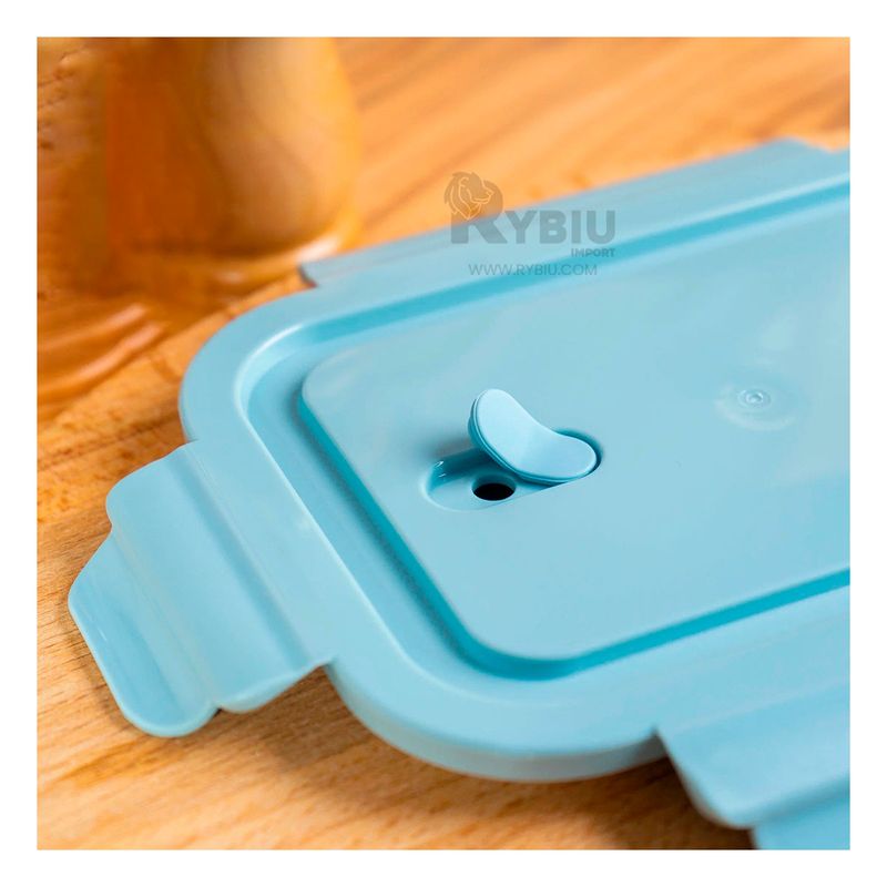 GENERICO - Taper Seguro para Verduras 1040ml Celeste Y+Papel de Regalo