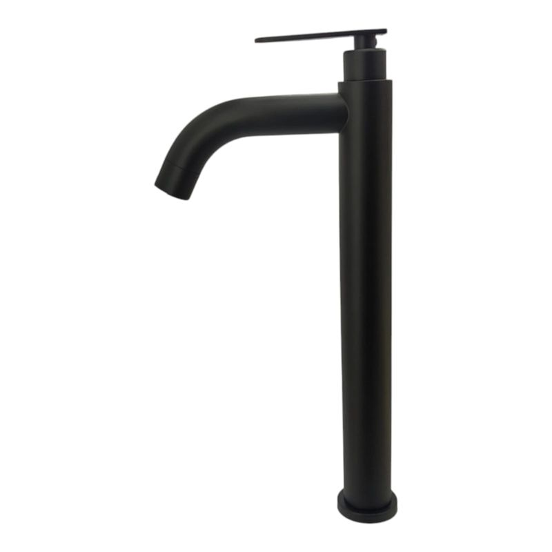 GENERICO - Grifo Caño Ovalin o bowl Liviano de 30cm de Acero Negro Mate