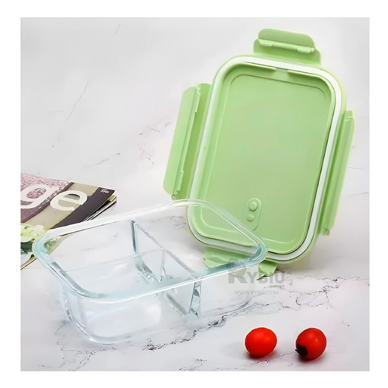 RYBIU IMPORT - Taper Resistente de Vidrio con Tapa de 1040ml Verde