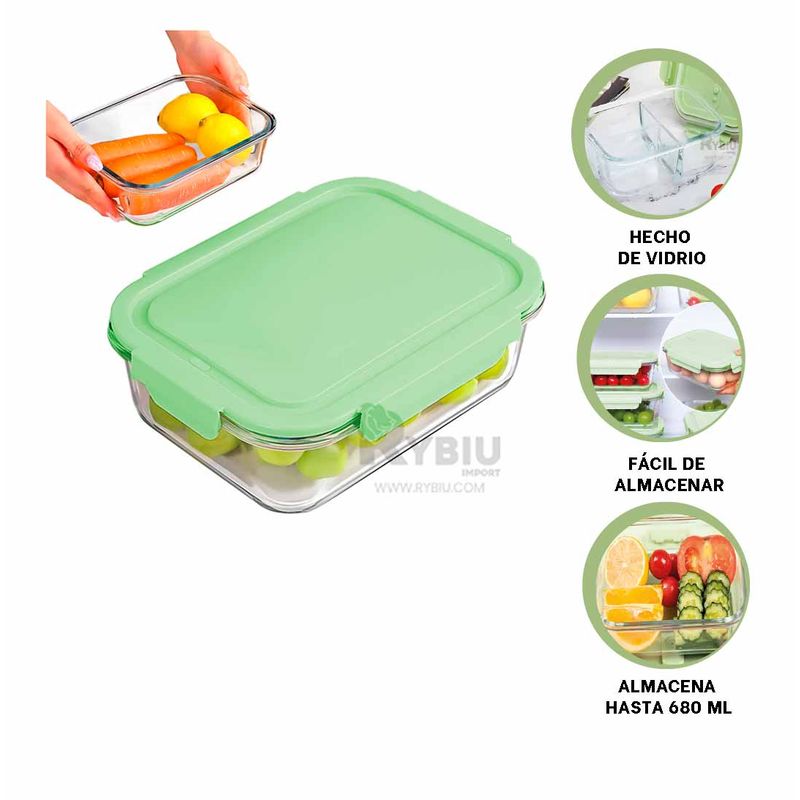 RYBIU IMPORT - Envase para Arroces de 1040ml Verde Y+Envoltorio de Regalo