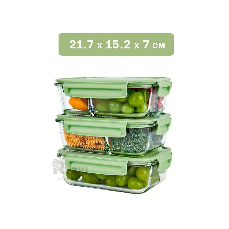 RYBIU IMPORT - Tupper para Horno en Verde Y+Regalo Ligas para Peinar