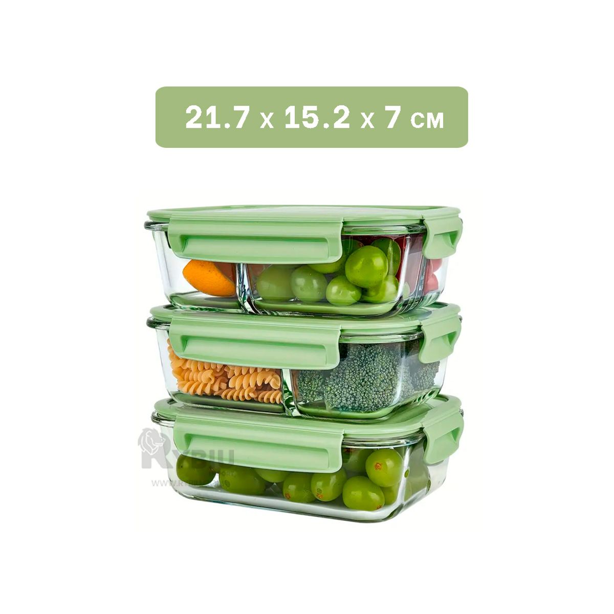 GENERICO - Tupper para Horno en Verde Y+Regalo Ligas para Peinar