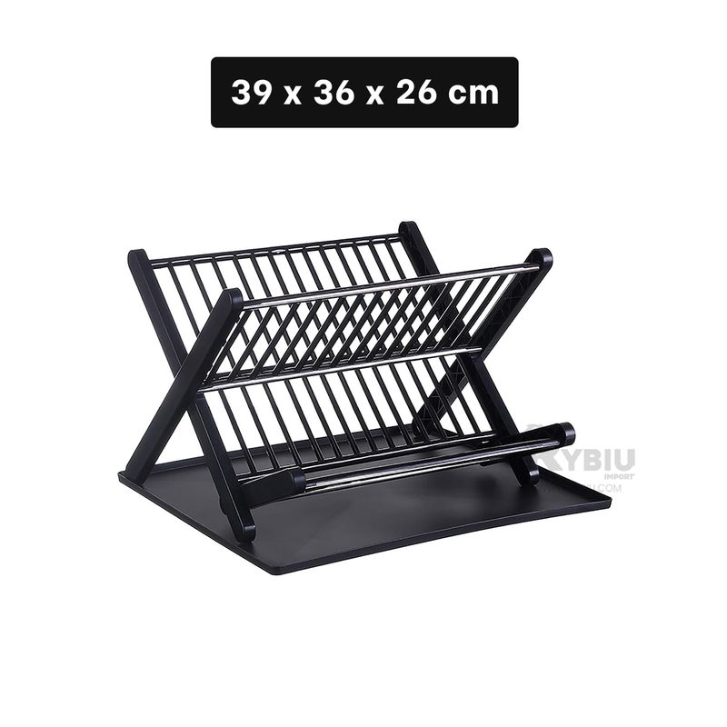 GENERICO - Soporte de 2 Secciones en Negro Y+Regalo Ligas para Peinar
