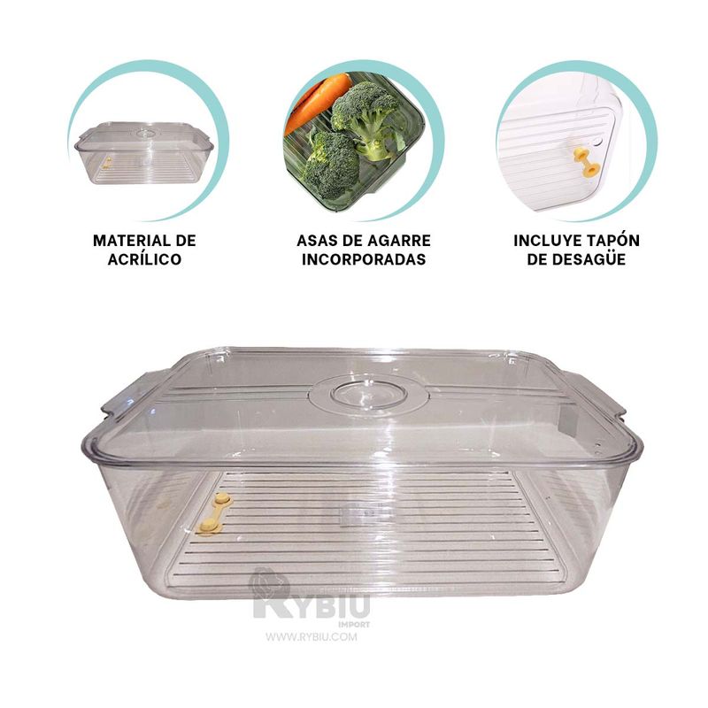 RYBIU IMPORT - Recipiente muy Hermoso en Transparente Y+Ligas de Regalo