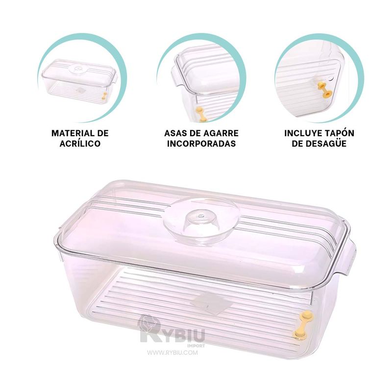 RYBIU IMPORT - Recipiente muy Hermoso en Transparente Y+Ligas de Regalo