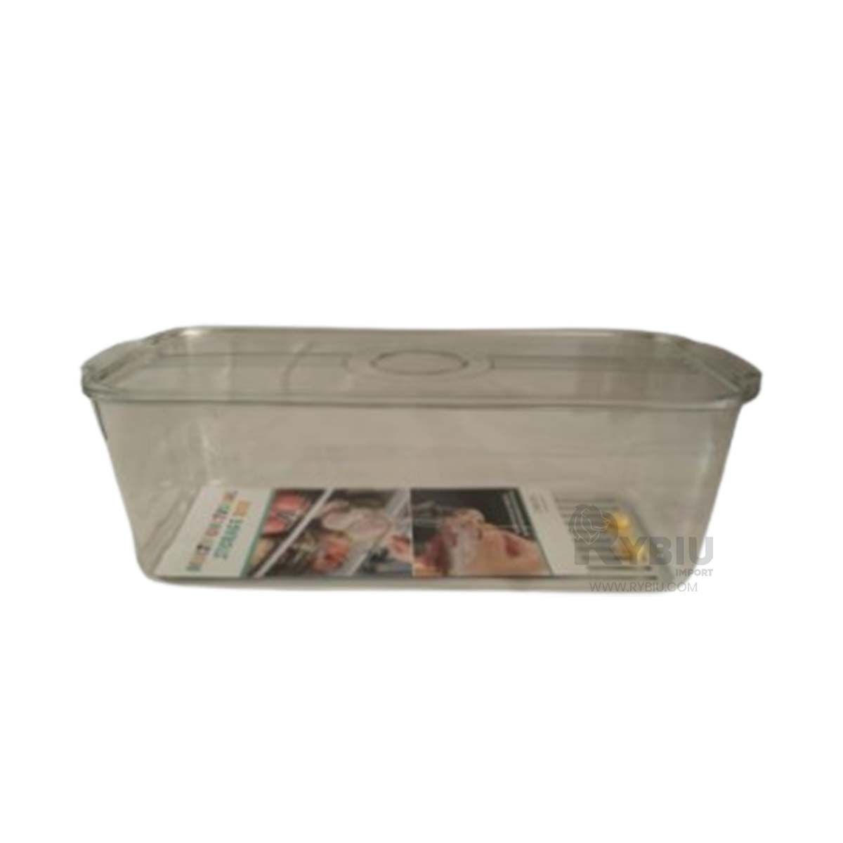 RYBIU IMPORT - Recipiente Util con Asas Transparente Y+Banderitas Adhesivas