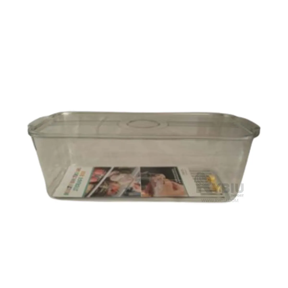 GENERICO - Recipiente Util con Asas Transparente Y+Banderitas Adhesivas