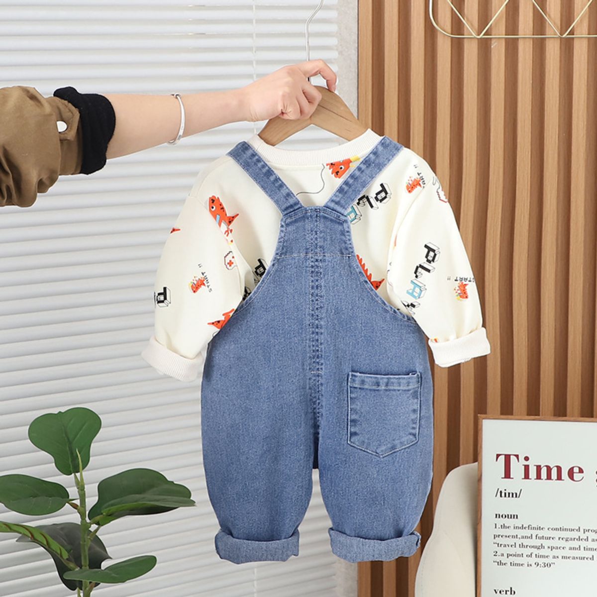 GENERICO - OVEROLL  PARA NIÑO DINOSAURIO - POLERA Y JUMPER