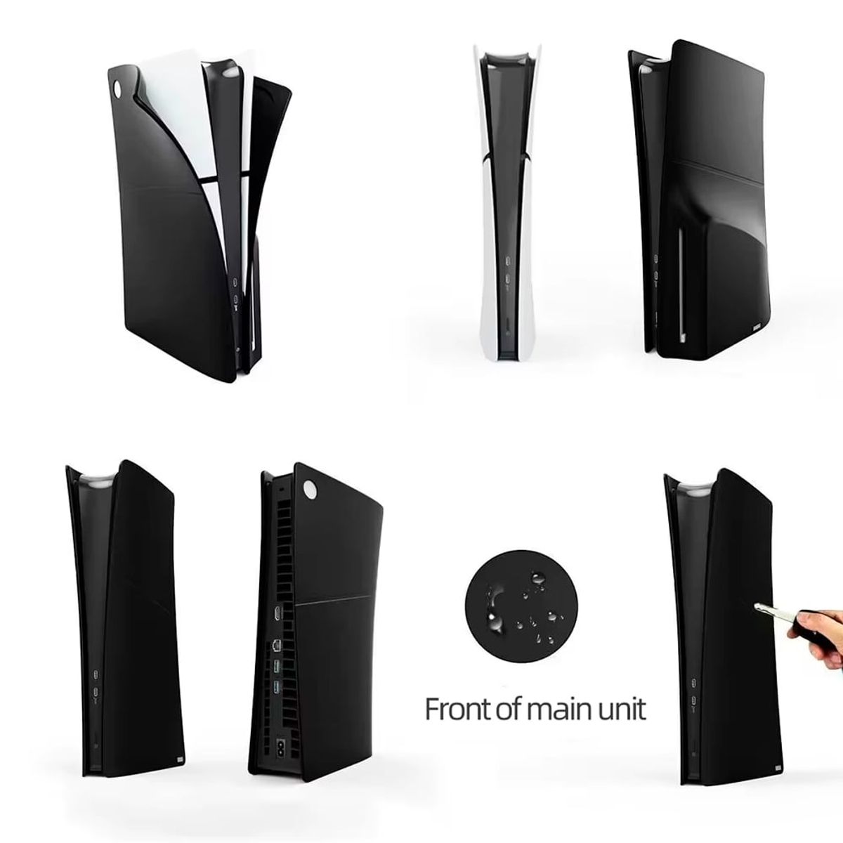 VARIOS - Funda para Consola PS5 Slim Disco Protector Silicona Negro