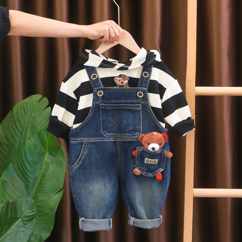 GENERICO - CONJUNTO DE NIÑO DE OSITOS DE RAYAS  DE 2 PIEZAS