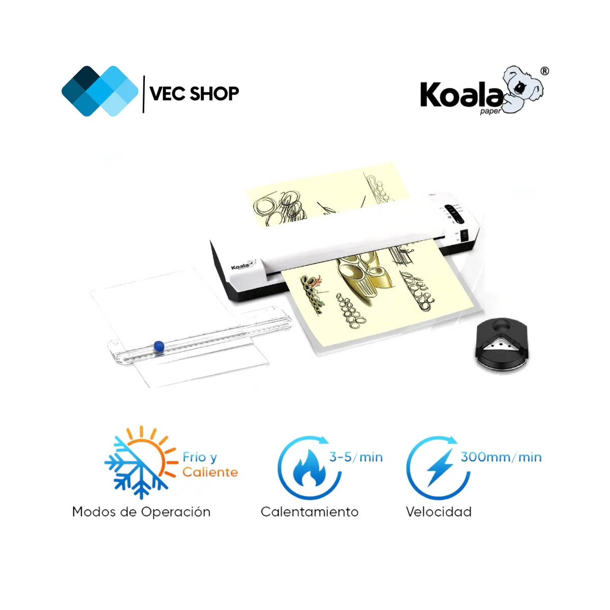 KOALA - Laminadora Enmicadora Plastificadora PLUS336 3en1 A3 + Combo