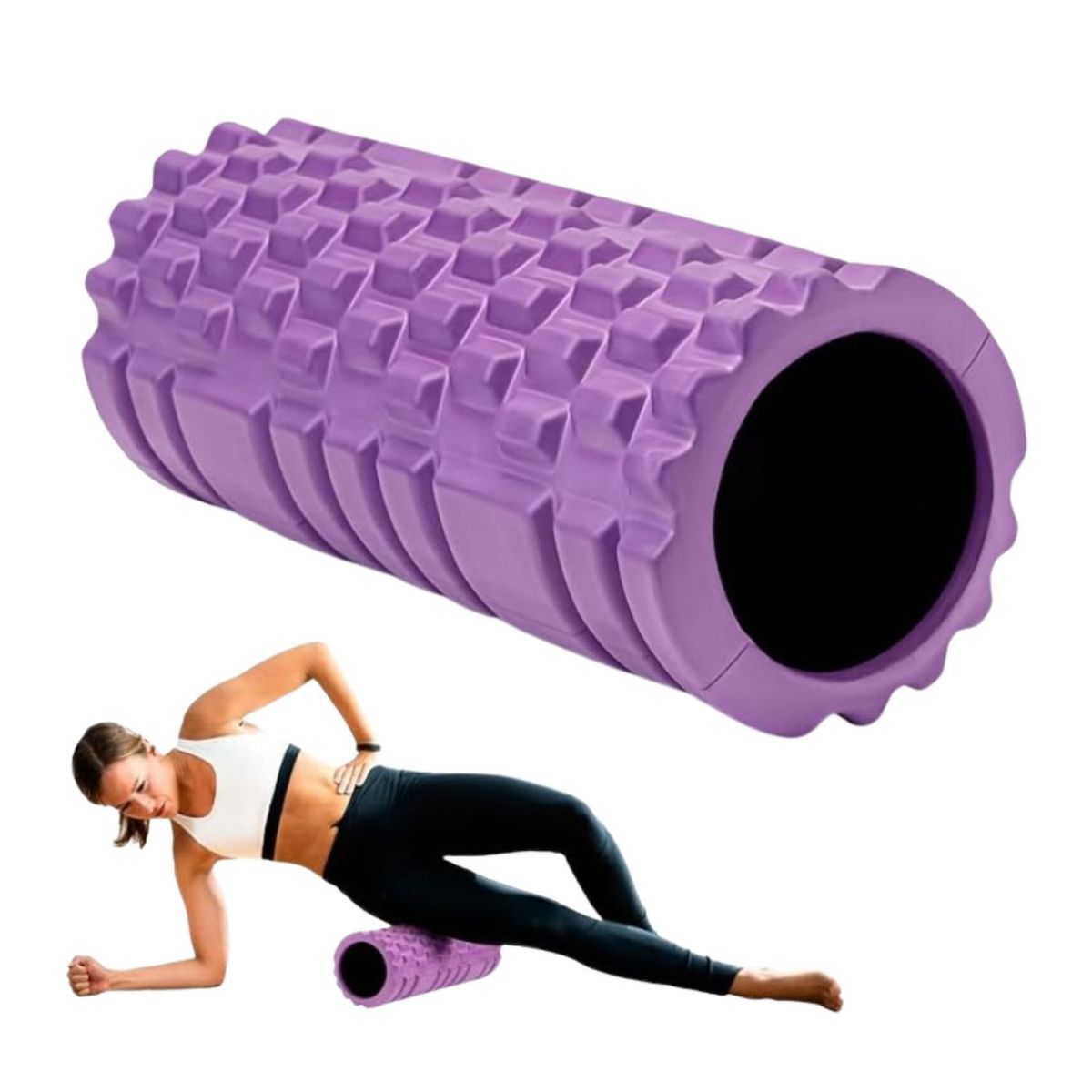 GENERICO - Rodillo Masajeador Muscular - Foam Roller  Color Morado
