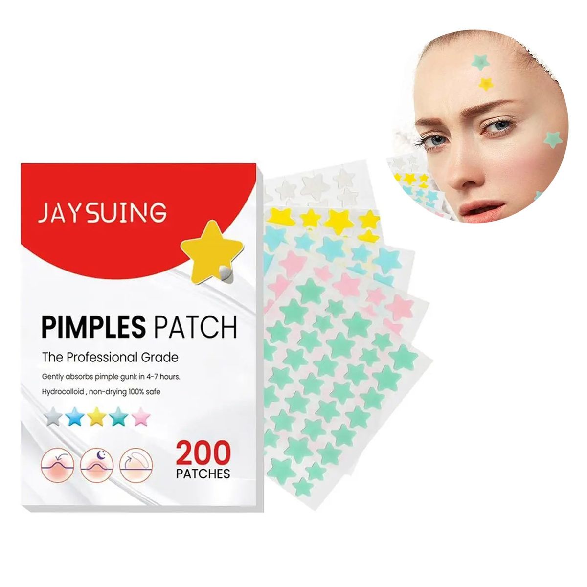 GENERICO - PIMPLE PATCH removedor de acné y granos 200 estrellitas