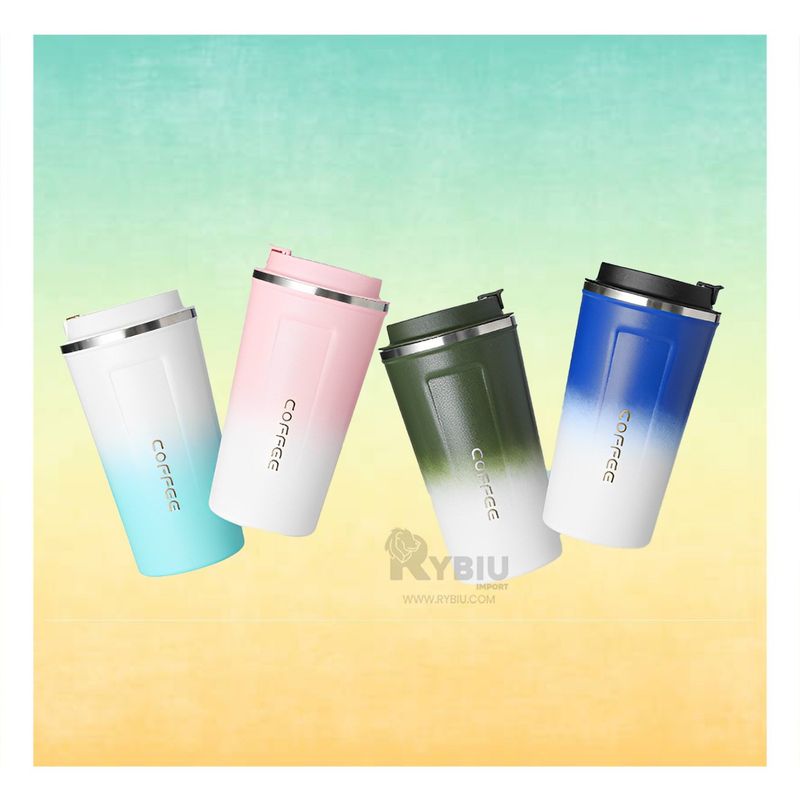 RYBIU IMPORT - Taza para Viajes en Verde con Blanco Y+Regalo Stickers