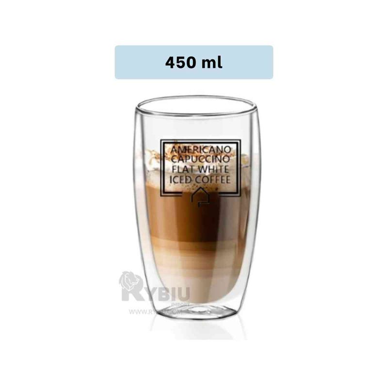 RYBIU IMPORT - Taza Duro de 450ML Transparente Y+Regalo Ligas para Peinar