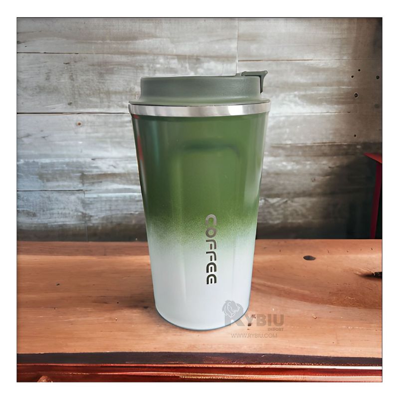GENERICO - Taza de Bebidas Calientes Verde con Blanco Y+Regalo Agendita