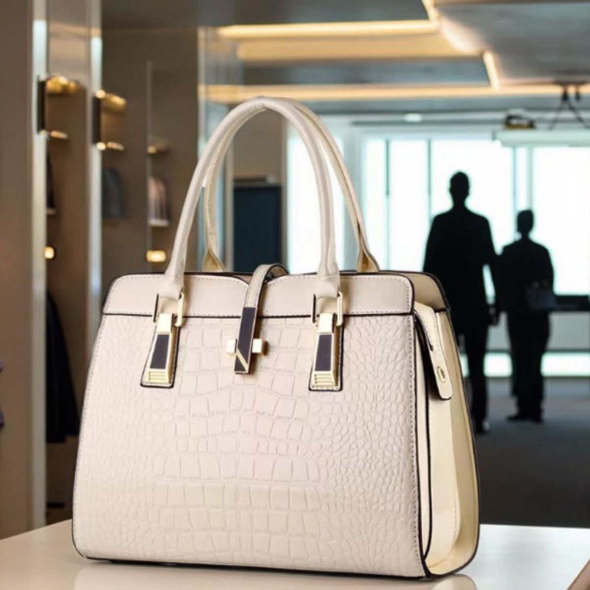 GENERICO - Cartera Ejecutiva Elegante Bandolera piel diseño cocodrilo