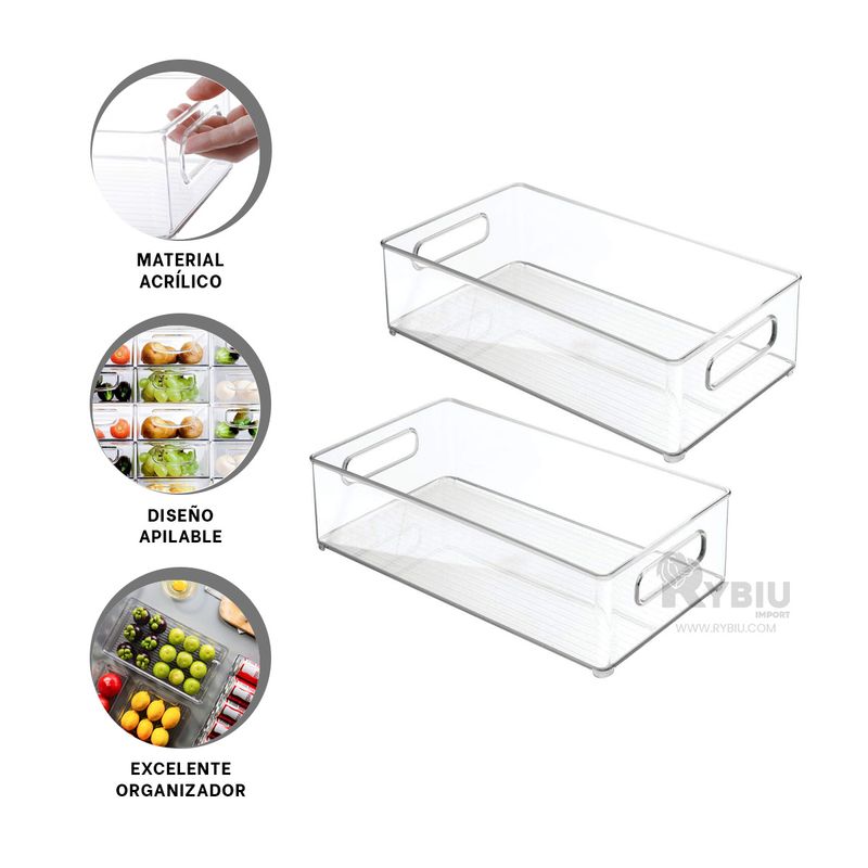 RYBIU IMPORT - Fuente Ideal para Aperitivos de Acrilico Y+Regalo Agendita