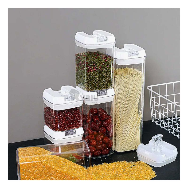 RYBIU IMPORT - Envases para Cocina Set de 6 Tapa Blanca Y+Gift MiniAgenda