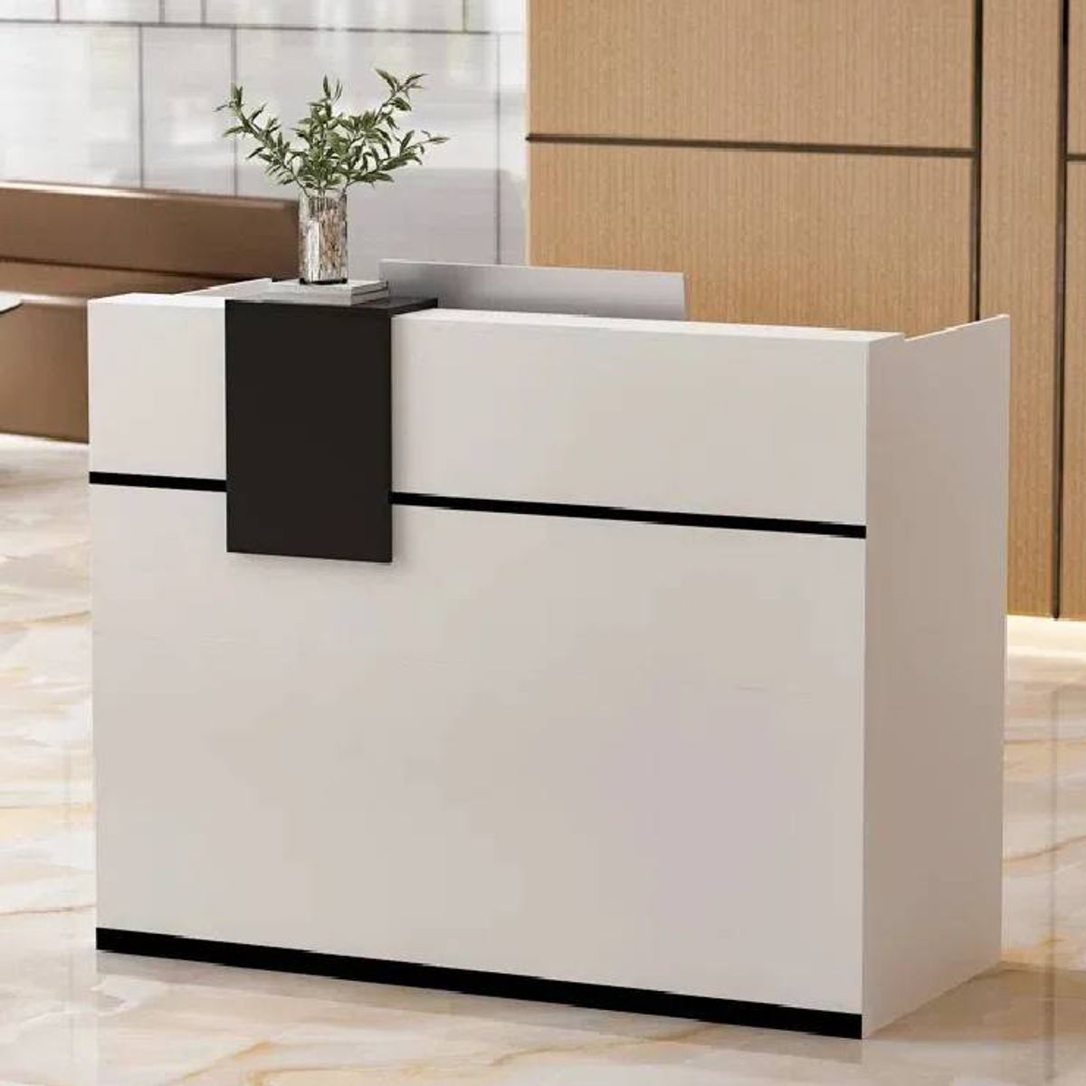 NACION MUEBLES - ESCRITORIO NACION MUEBLES COUNTER PARA OFICINA RICHI COLOR BLANCO