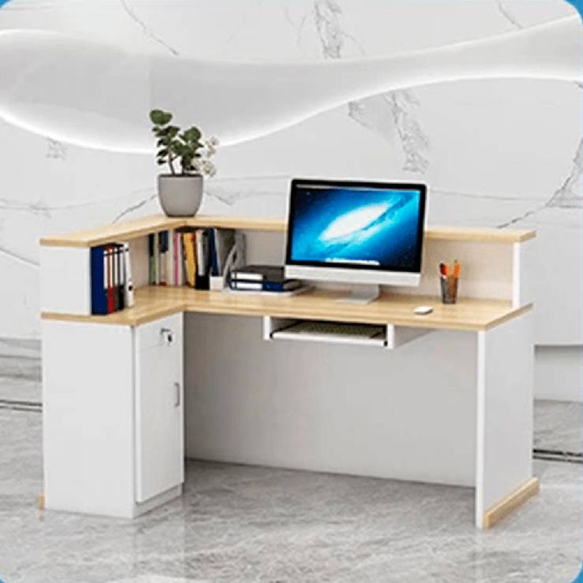 NACION MUEBLES - ESCRITORIO NACION MUEBLES COUNTER PARA OFICINA DAVID MULTICOLOR