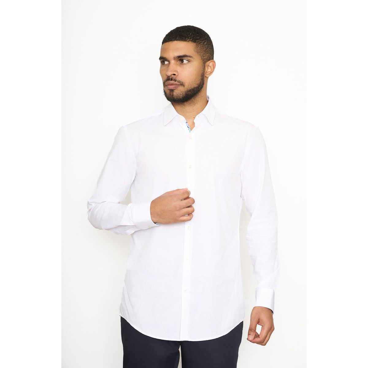 HUGO BOSS - Hugo - Camisa slim fit en popelín de algodón de planchado fácil