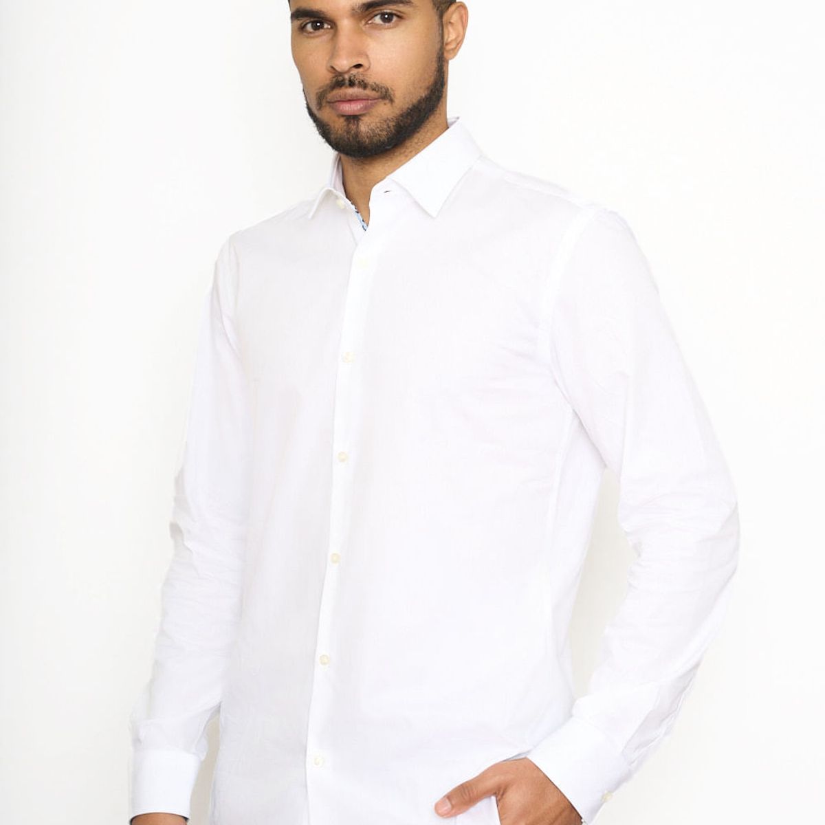 HUGO BOSS - Hugo - Camisa slim fit en popelín de algodón de planchado fácil