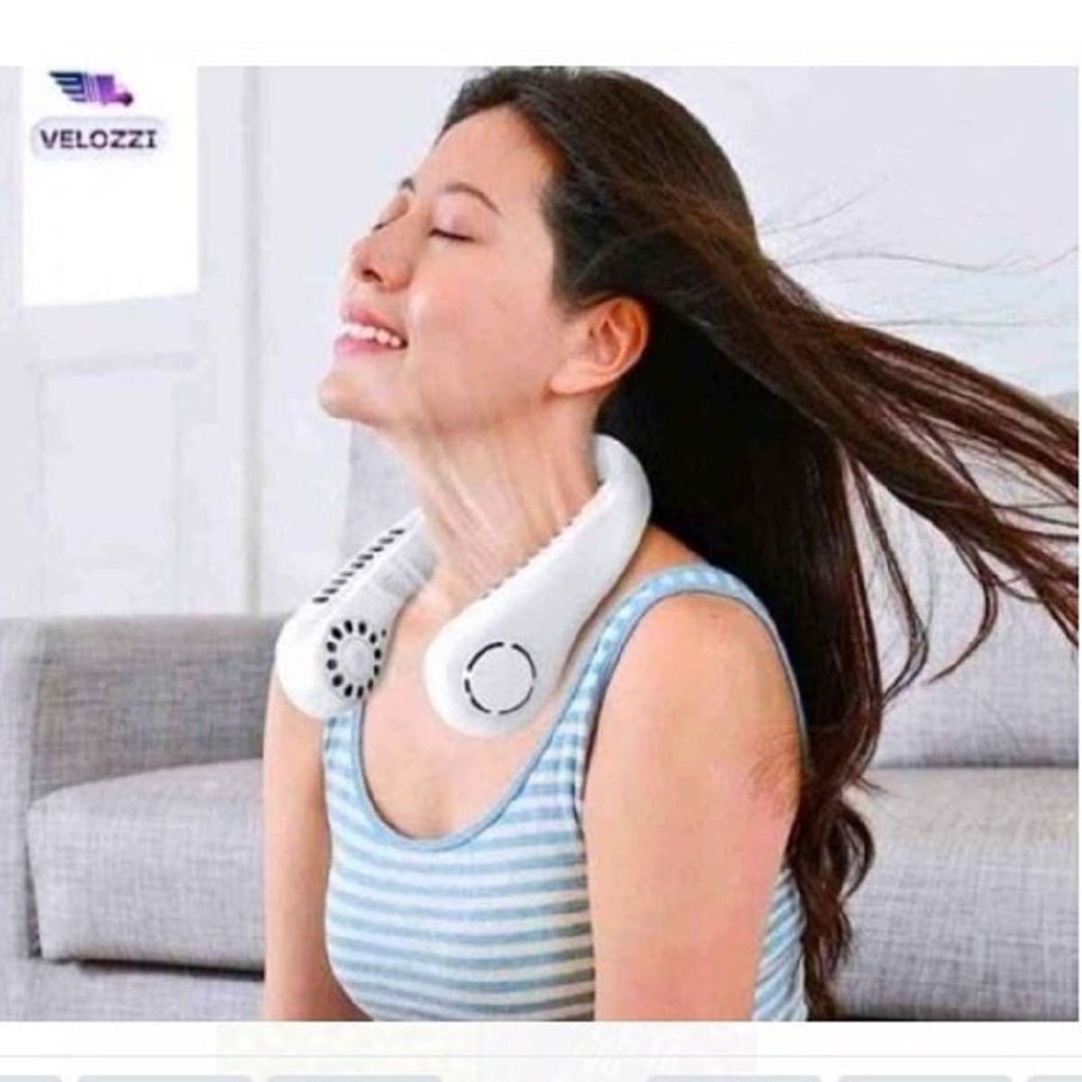 GENERICO - VENTILADOR PORTATIL CUELLO  BLANCO A1 DE CALIDAD