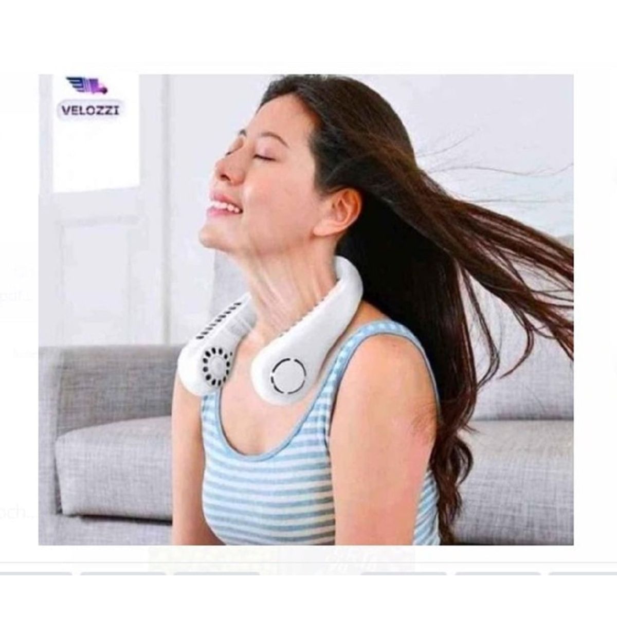 GENERICO - VENTILADOR PORTATIL CUELLO  BLANCO A1 DE CALIDAD