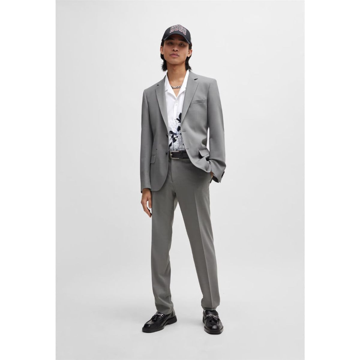 HUGO BOSS - Hugo - Traje slim fit de sarga elástica