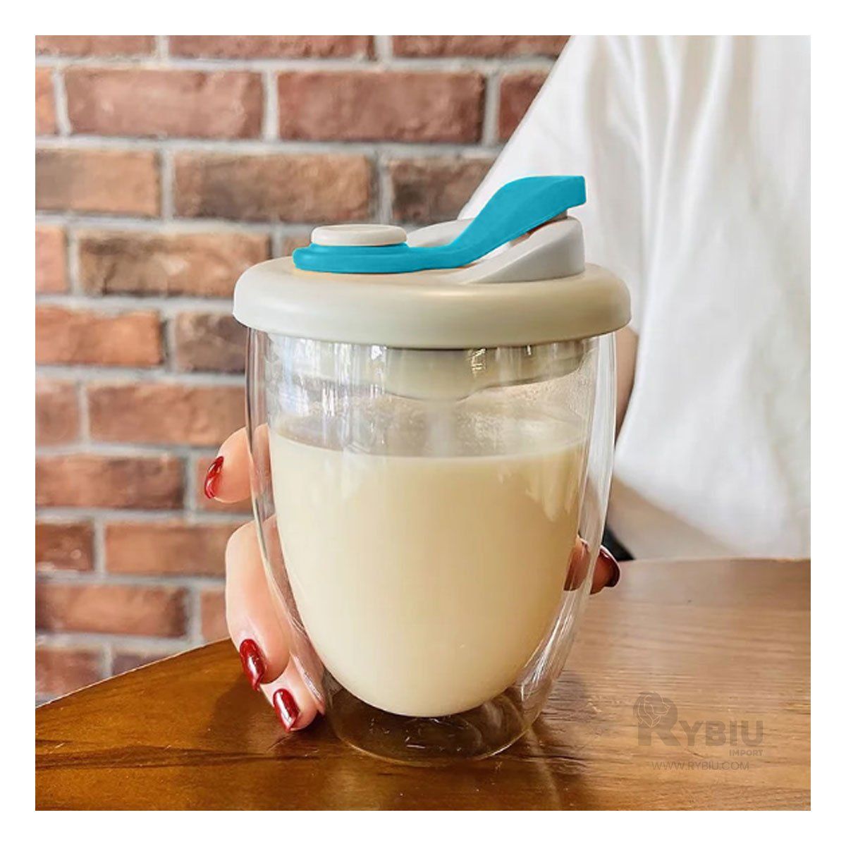 GENERICO - Vaso de Silicona para Beber Celeste 350ml Y+Papel de Regalo