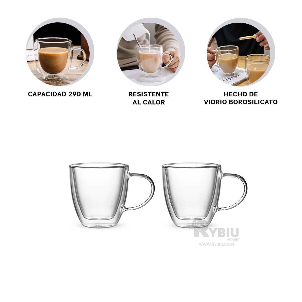 GENERICO - Tazon de 2 Capas en Color Transparente Y+Gift Stickers