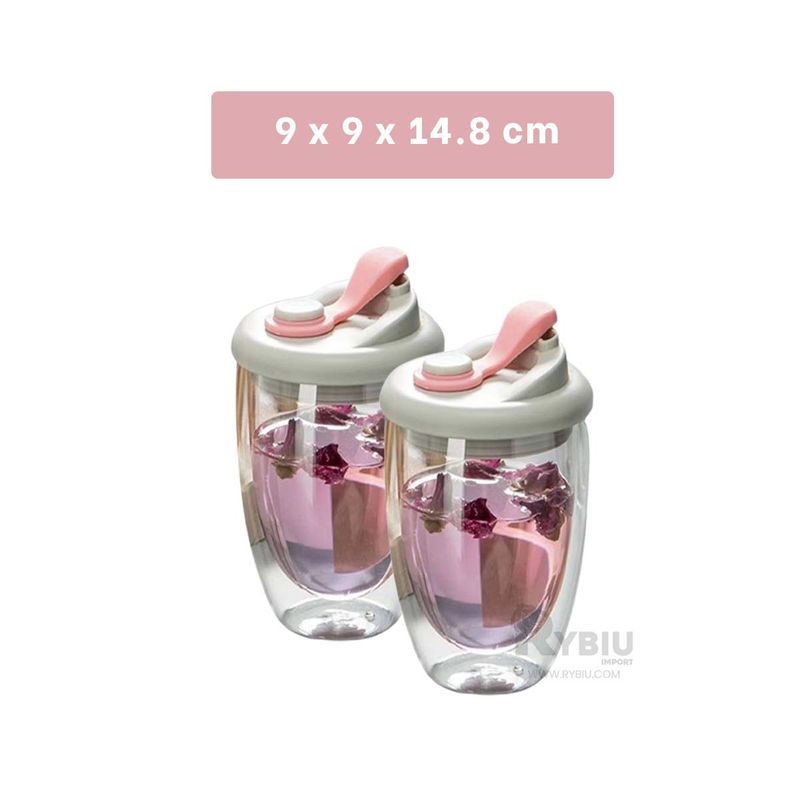 GENERICO - Envase de Desayuno en Rosado 450ml Y+Ligas de Regalo