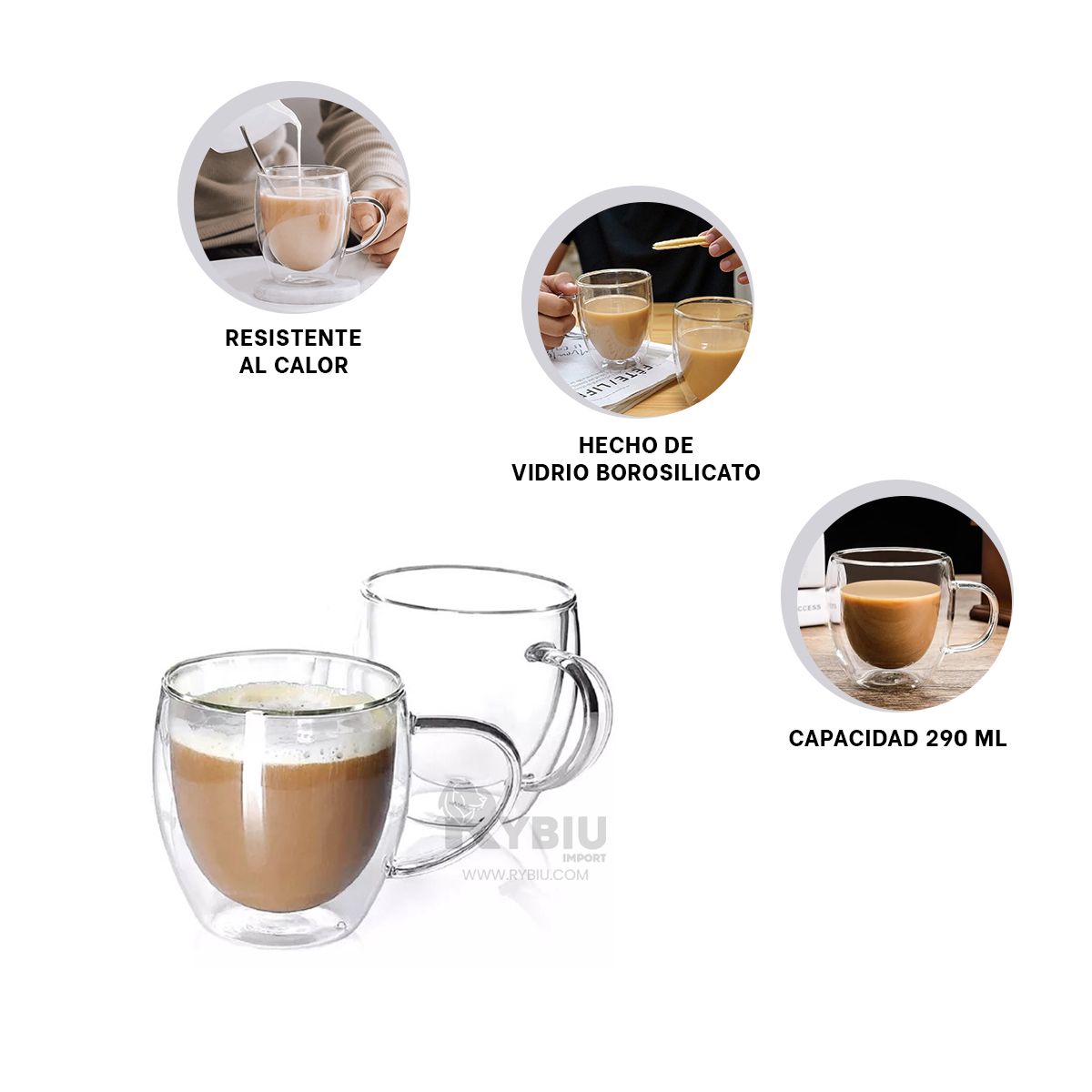 GENERICO - Taza Eficaz Multifuncional 290ML en Transparente