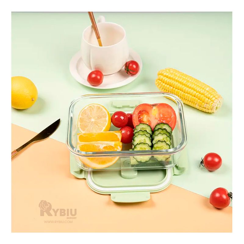 GENERICO - Taper de Ajuste Hermetico 1040ml Verde Y+Regalo Stickers