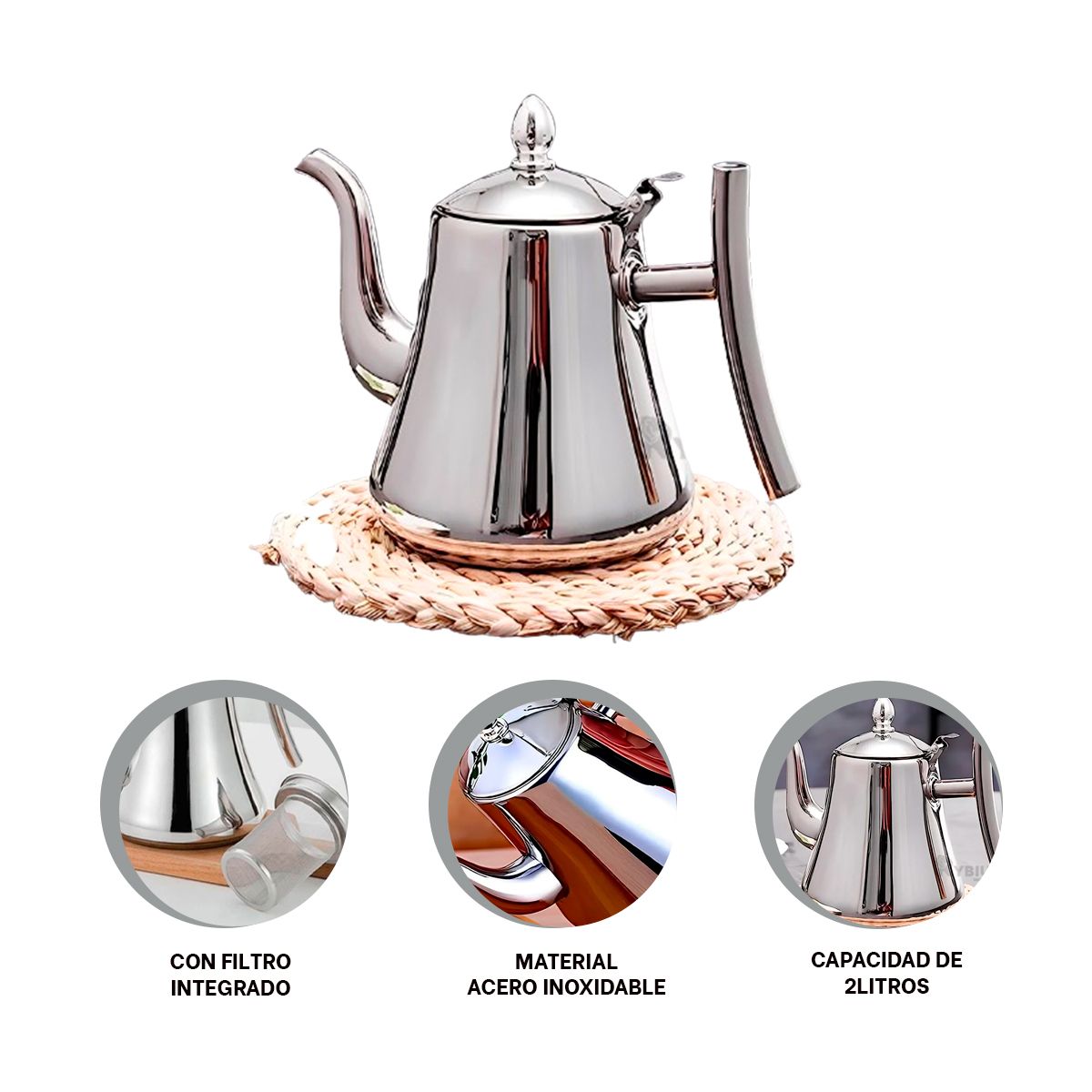 RYBIU IMPORT - Infusor para Granos Cafetales Plateado Y+Post-it Adhesivos