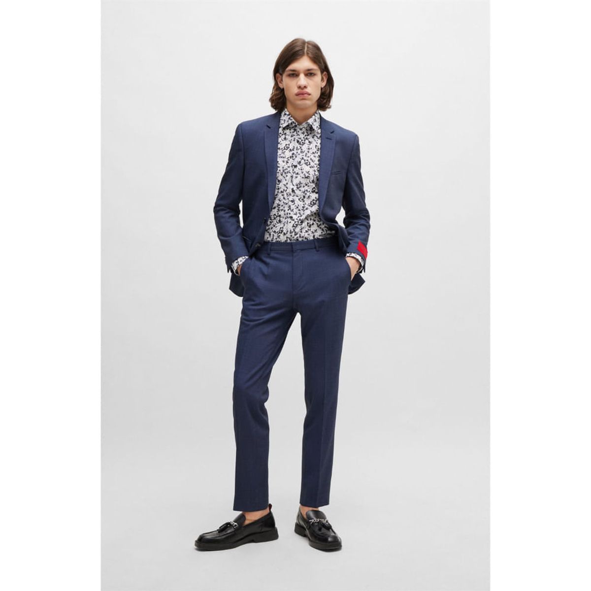HUGO BOSS - Hugo - Camisa slim fit en popelín de algodón estampado