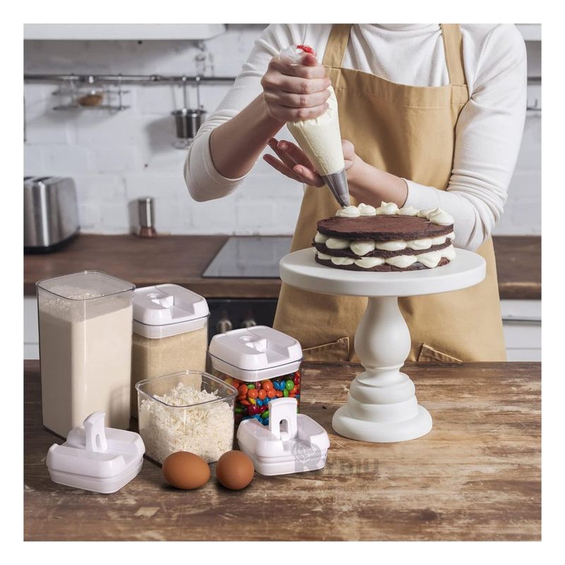 RYBIU IMPORT - Recipientes de Cereales en Tapa Blanca Y+Regalo Agendita