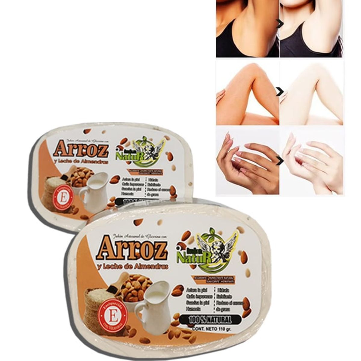 GENERICO - Jabón de arroz natural aclarador de zonas oscuras