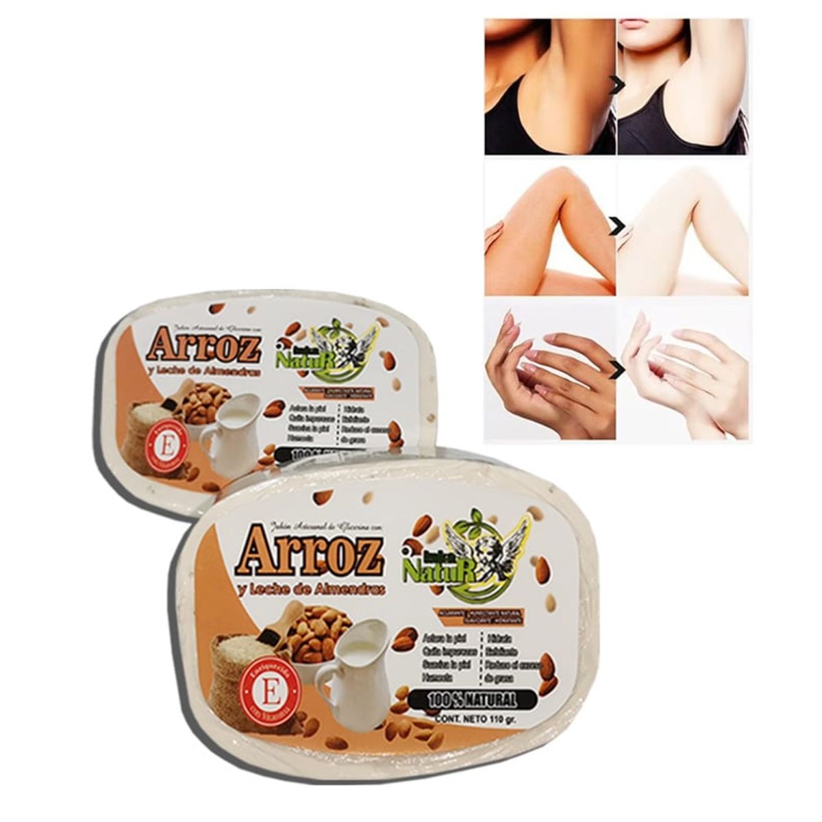 GENERICO - Jabón de arroz natural aclarador de zonas oscuras