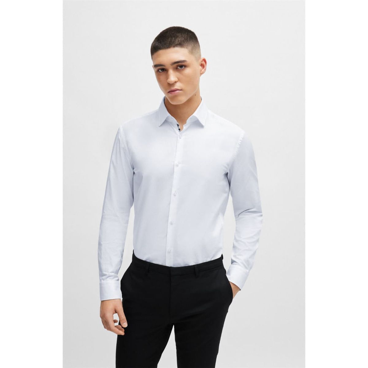 HUGO BOSS - Hugo - Camisa slim fit de algodón Oxford de planchado fácil