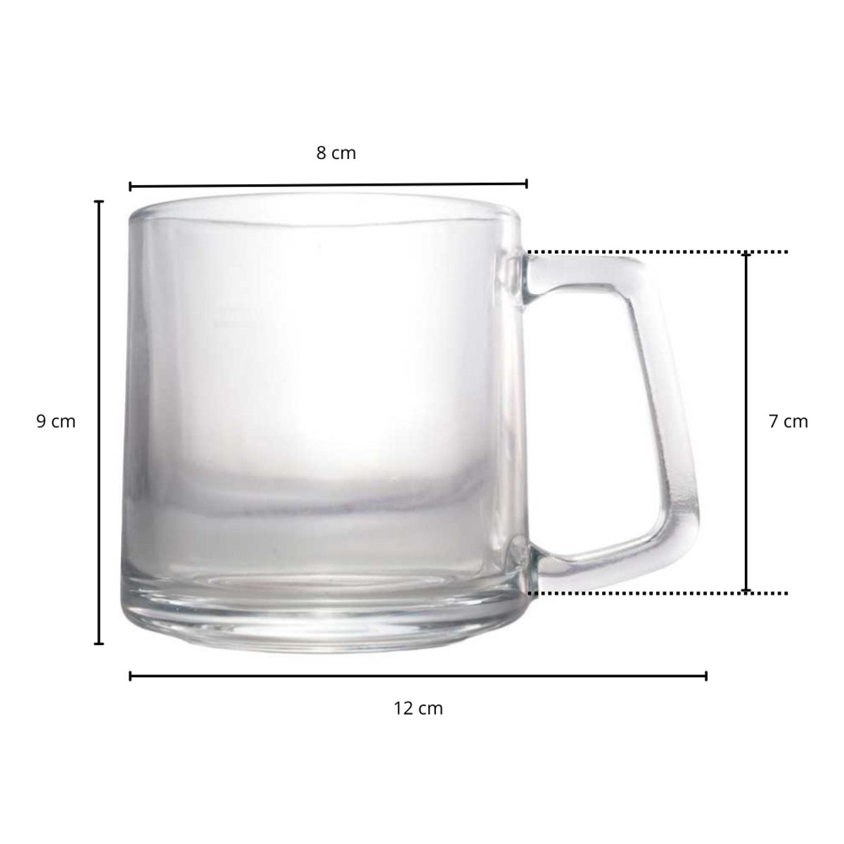 INSPIRA - Set de 2 Tazas de Vidrio con Mango Recto 300 ml